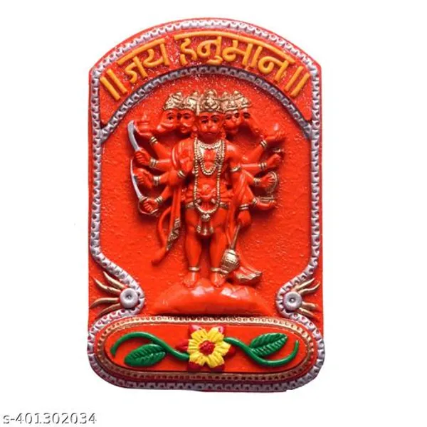 Resin_Shree_Panchmukhi_Hanuman_Wall_Hanging_Size_7.5_Inches_Multicolour