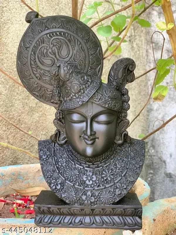 Nathdwara_Srinathji_Mukharvind_Darshan_Swaroop_Lord_Krishna_Statue_Sculpture_For_Home_Office_Bedroom_Living_Room_Size_Height_9_Inch_Lenghth_12_Cm_Material_Marble_Dust