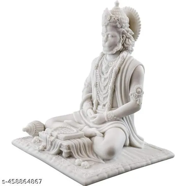 Pack_Of_2_Lord_Hanuman_Idol_Statue_For_Home_Decoration_And_Puja_Made_With_Resin_For_Lightweight_Colour_Matte_Type_White_Gold_Size_4_Inch_Height