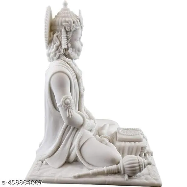 Pack_Of_2_Lord_Hanuman_Idol_Statue_For_Home_Decoration_And_Puja_Made_With_Resin_For_Lightweight_Colour_Matte_Type_White_Gold_Size_4_Inch_Height