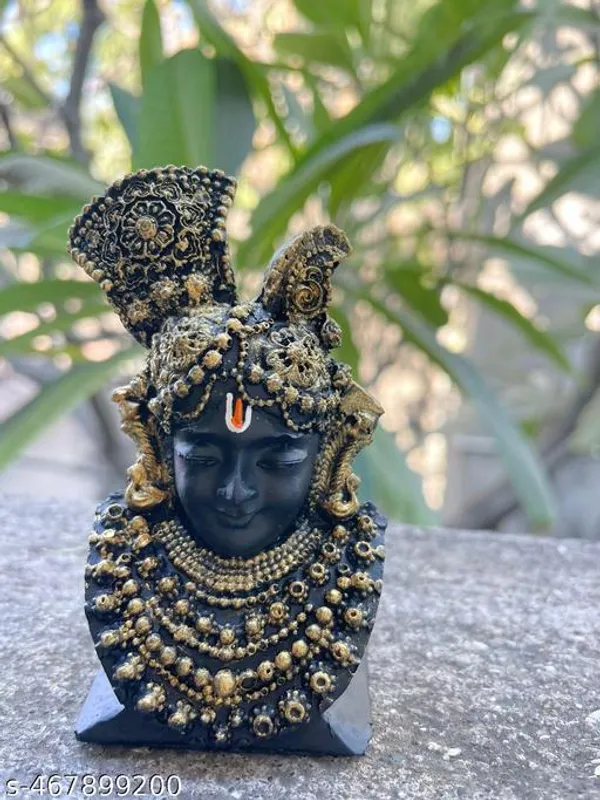 Pack_Of_2_Nathdwara_Srinathji_Mukharvind_Darshan_Swaroop_Lord_Krishna_Statue_Sculpture_For_Home_Office_Bedroom_Living_Room_Size_Height_3.5_Inch_Lenghth_5_Cm_Material_Marble_Dust