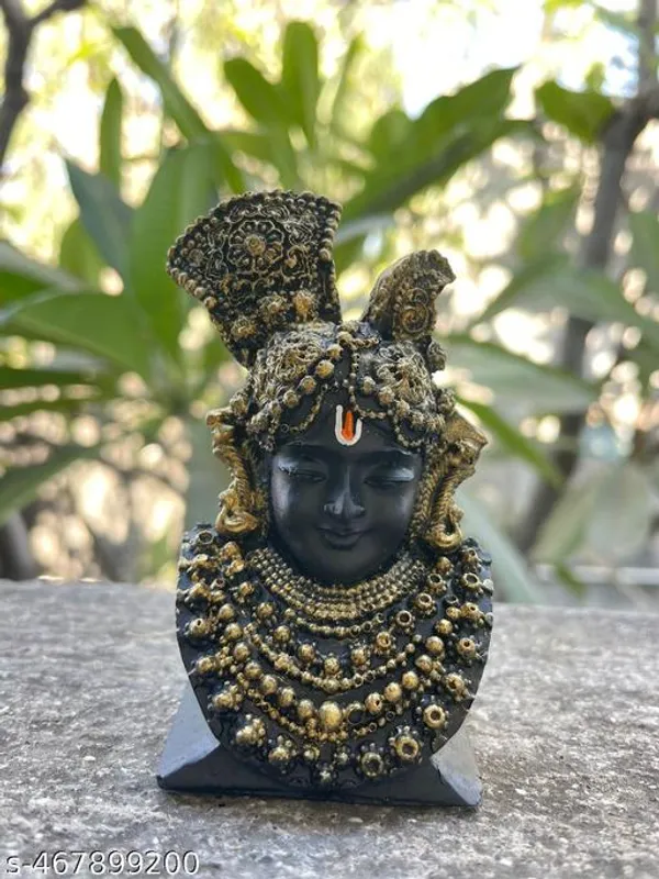 Pack_Of_2_Nathdwara_Srinathji_Mukharvind_Darshan_Swaroop_Lord_Krishna_Statue_Sculpture_For_Home_Office_Bedroom_Living_Room_Size_Height_3.5_Inch_Lenghth_5_Cm_Material_Marble_Dust