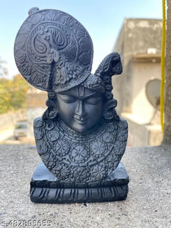 Pack_Of_2_Nathdwara_Srinathji_Mukharvind_Darshan_Swaroop_Lord_Krishna_Statue_Sculpture_For_Home_Office_Bedroom_Living_Room_Size_Height_6_Inch_Lenghth_3_Inch_Material_Marble_Dust