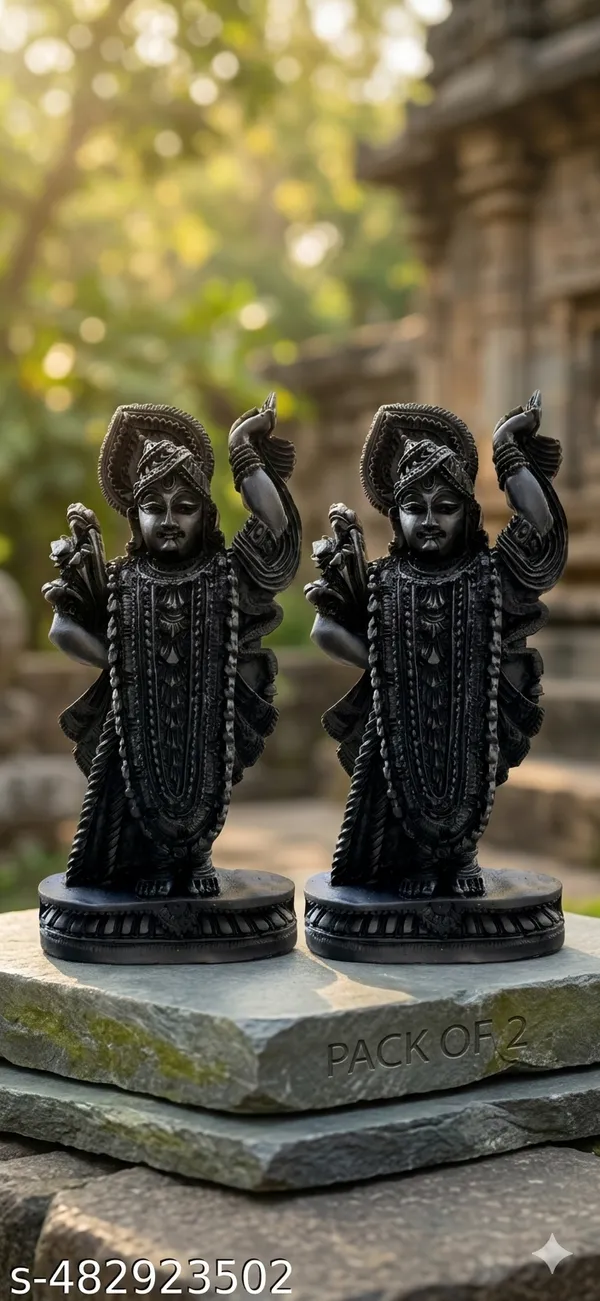 Pack_Of_2_Nathdwara_Srinathji_Swaroop_Darshan_Swaroop_Lord_Krishna_Statue_Sculpture_For_Home_Office_Bedroom_Living_Room_Size_Height_6_Inch_Lenghth_3_Inch_Material_Marble_Dust