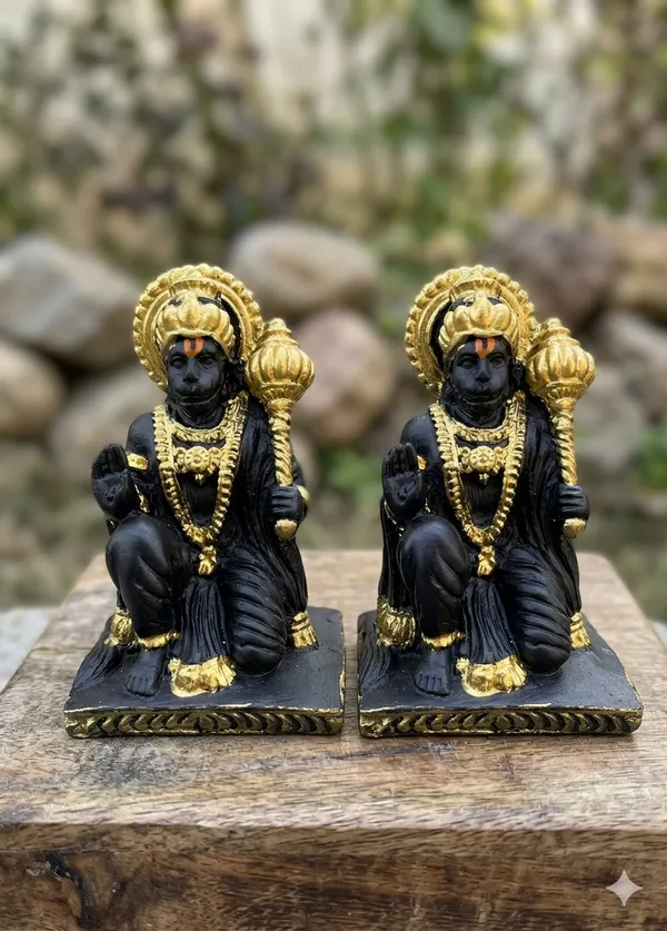 Pack_Of_2_Resin_Hanuman_Idol_In_Sitting_Posture_Compact_Hanuman_Murti_For_Car_Dashboard_Temple_For_Home_Or_Puja_Mandir_Ideal_Return_Gifts_For_Pooja