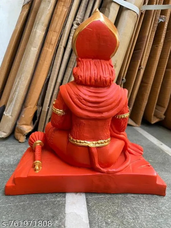 Divine_Hanuman_Ji_Idol_Orange_Gold_Sitting_Bajrangbali_Murti_For_Home_Temple_Office_Decor