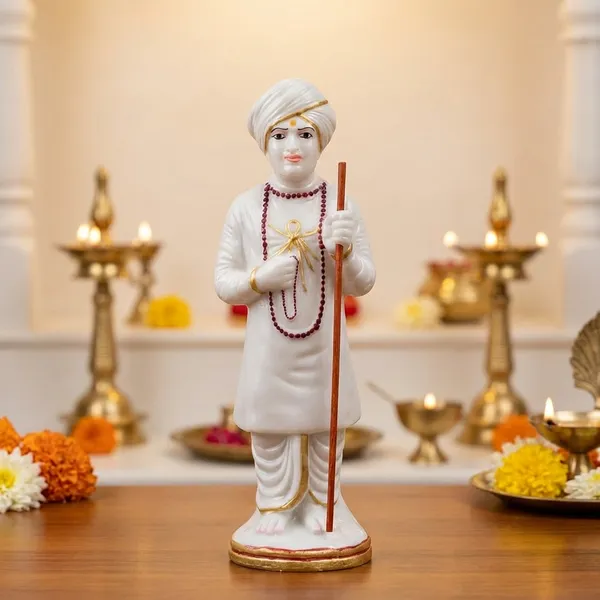 Virpur_Jalaram_Bapa_For_Home_Office_Mandir_Decor_Gift_Items_Collectible_Handicraft_Art_Height_7_Inch