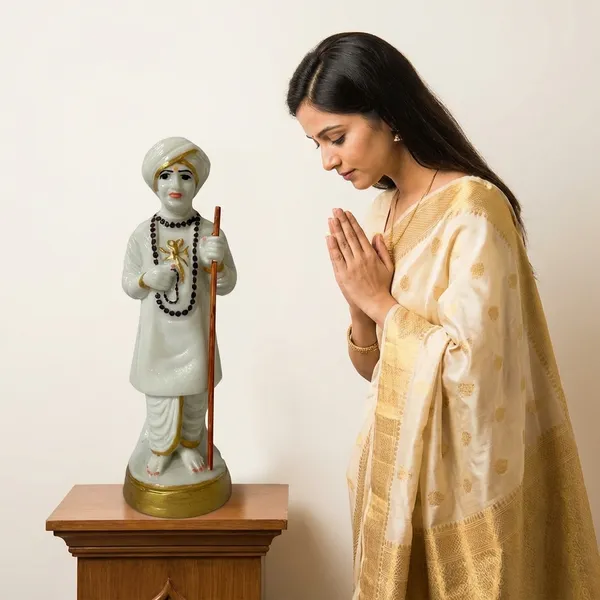 Virpur_Jalaram_Bapa_Idol_7.5_Inch_Handcrafted_Decorative_Statue_For_Home_Office_Mandir_Gift_Collectible_Use_Traditional_Indian_Art