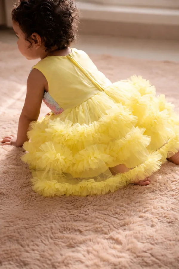 Girls_Yellow_Tulle_Dress_With_Pink_Gradient_Bodice_And_Floral_Embellishments