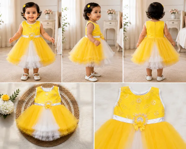 399/-_Sale_Yellow_&_White_Princess_Party_Wear_Frock_-_NR