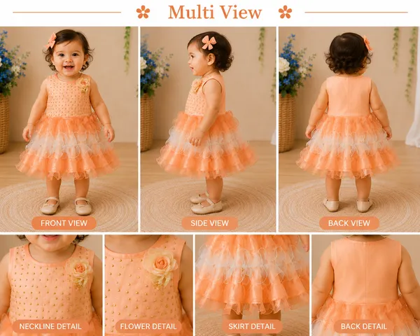 399/-_Sale_:_Peach_Pearl_Embellished_Princess_Party_Wear_Frock_-_NR