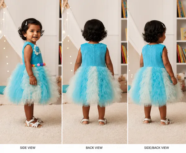 399/-_Sale_:_Sky_Blue_Floral_Princess_Party_Wear_Frock_-_NR