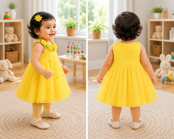 399/-_Sale_:_Yellow_Floral_Party_Wear_Frock_-_NR