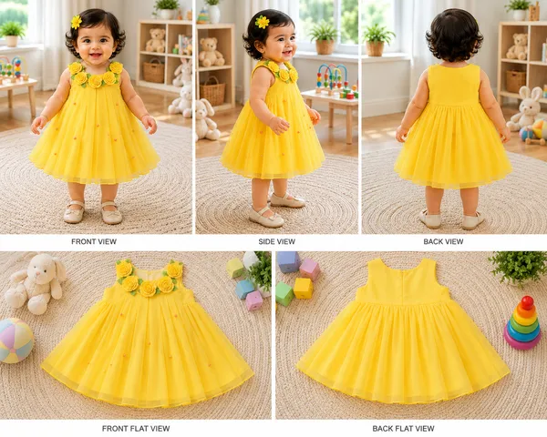 399/-_Sale_:_Yellow_Floral_Party_Wear_Frock_-_NR