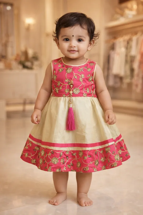 Pink_And_Cream_Embroidered_Floral_Dress_For_Baby_Girls