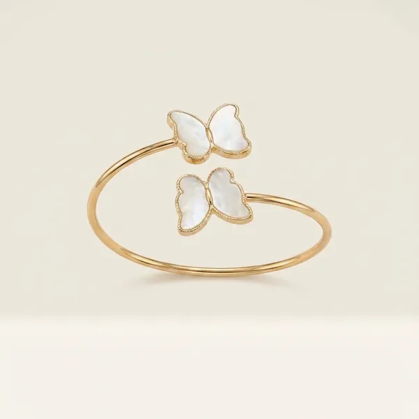 Elegant_Gold_And_White_Butterfly_Bracelet