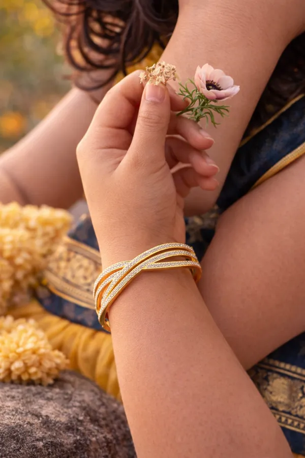 Elegant_Gold-Toned_Multi-Layered_Bangle_With_Sparkling_Detailing