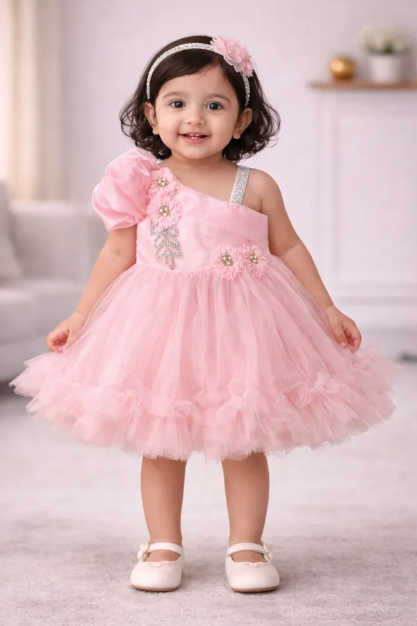 Pink_Tulle_Flower_Girl_Dress_With_Embellished_Shoulder