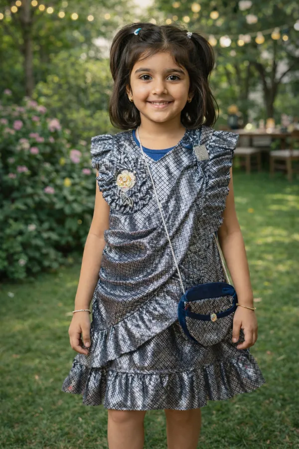 Girls_Silver_Blue_Sequin_Party_Dress_With_Ruffles_And_Rosette_Detail
