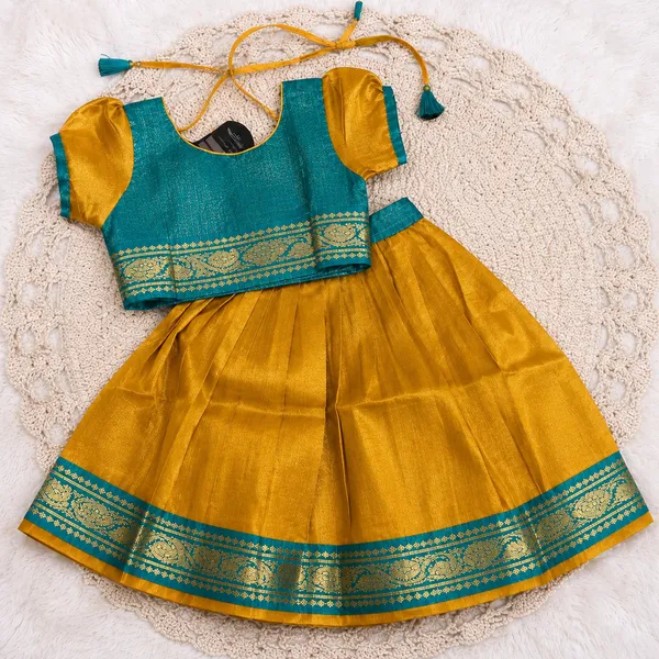 Teal_Traditional_Pattu_Pavadai_Ethnic_Dress_For_Baby_Girls