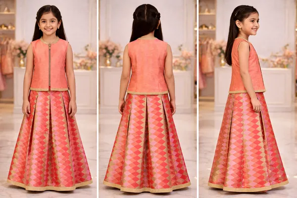 Girls_Coral_Pink_Embellished_Lehenga_Choli_Set