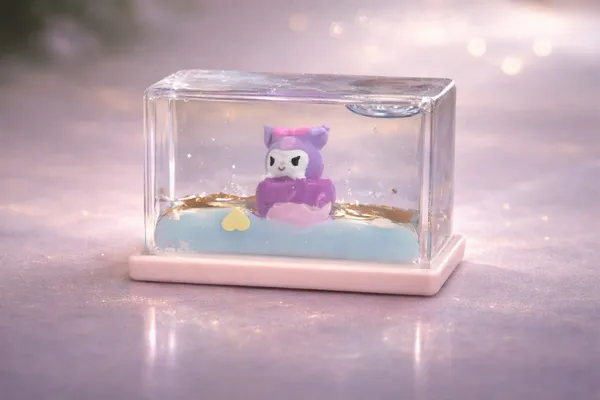 Cute_Purple_Otter_Floating_Snow_Globe_Desktop_Toy
