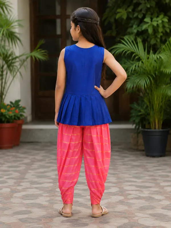 Blue_&_Pink_Ethnic_Dhoti_Set_(Clearance_Sale)