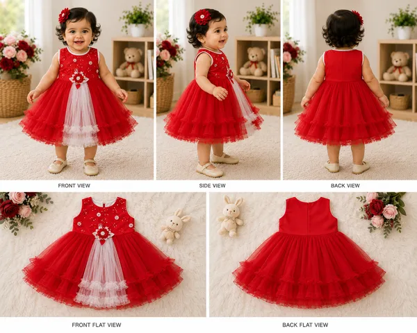 399/-_Sale_:_Cherry_Red_Princess_Party_Wear_Frock_-_NR