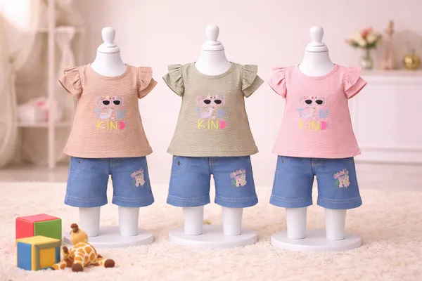 Cool_Kind_Ruffled_Sleeve_Top_&_Denim_Shorts_Set_For_Baby_Girls