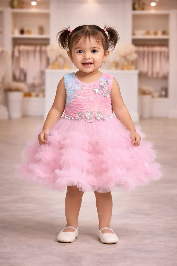 Gradient_Pink_Tutu_Dress_With_Floral_Embellishments_For_Girls