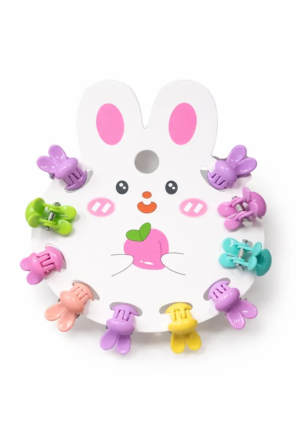 Cute_Bunny_Face_Hair_Clips_Set_For_Kids_(10_Pieces)