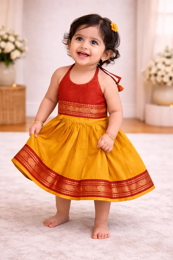 Red/Maroon_Traditional_Pattu_Pavadai_Ethnic_Dress_For_Baby_Girls