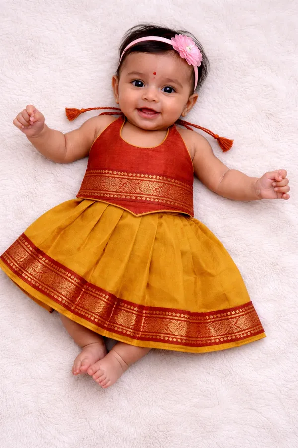 Red/Maroon_Traditional_Pattu_Pavadai_Ethnic_Dress_For_Baby_Girls