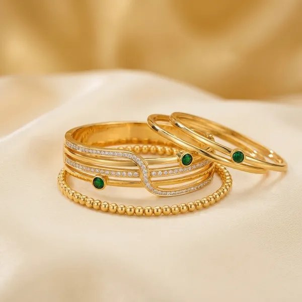 Gold-Plated_Bangles_With_Green_Stone_Accents