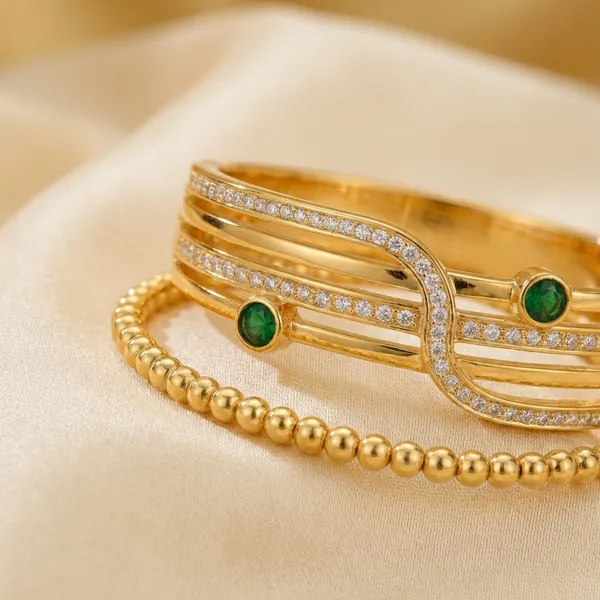 Gold-Plated_Bangles_With_Green_Stone_Accents
