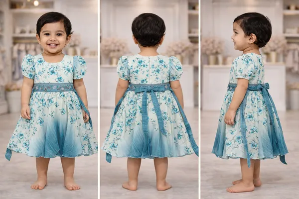 Blue_Floral_Print_Baby_Girl_Dress_With_Puff_Sleeves_And_Bow_Detail