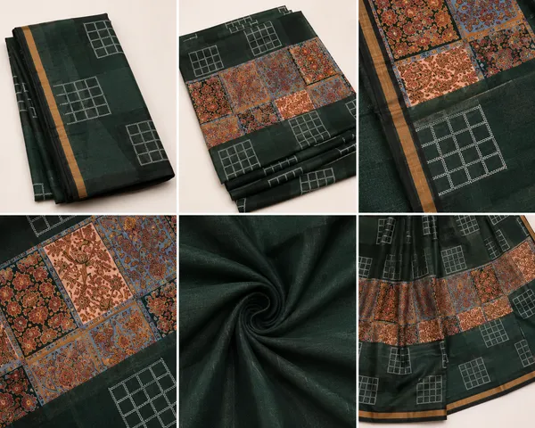 Forest_Green_Traditional_Printed_Saree