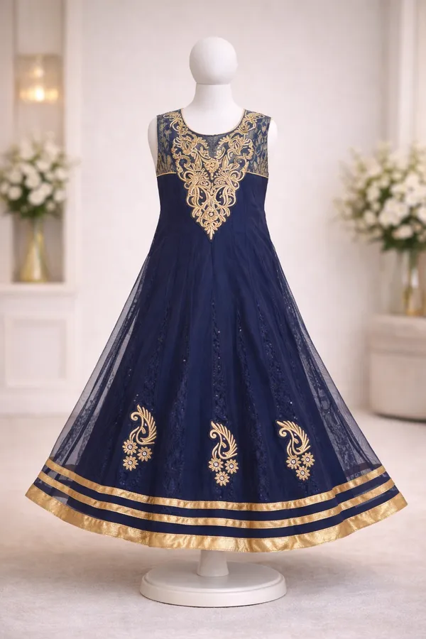 Navy_Blue_Anarkali_Gown_For_Girls_With_Gold_Embroidery