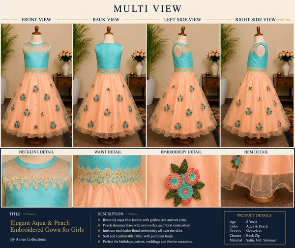 Girls_Aqua_Peach_Floral_Embroidered_Party_Wear_Gown_(Clearance_Sale)