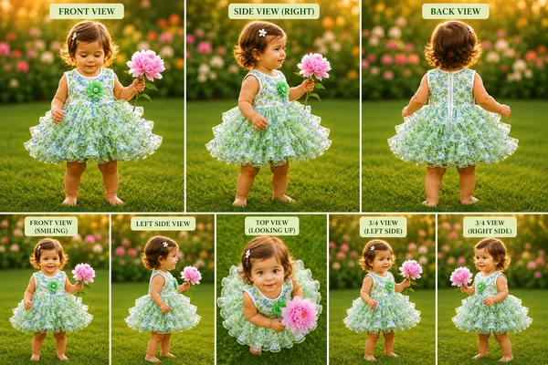 Girls_Green_Floral_Layered_Party_Wear_Frock