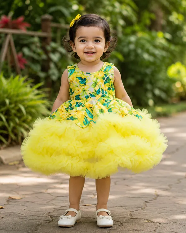 Girls_Lemon_Yellow_Floral_Party_Wear_Frock
