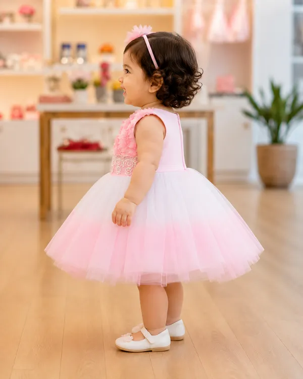Girls_Light_Pink_&_White_Party_Wear_Net_Frock