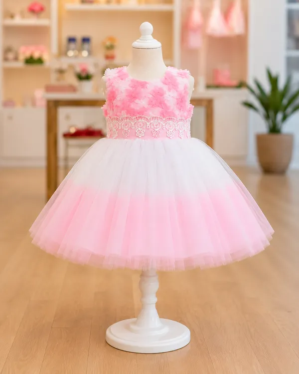 Girls_Light_Pink_&_White_Party_Wear_Net_Frock