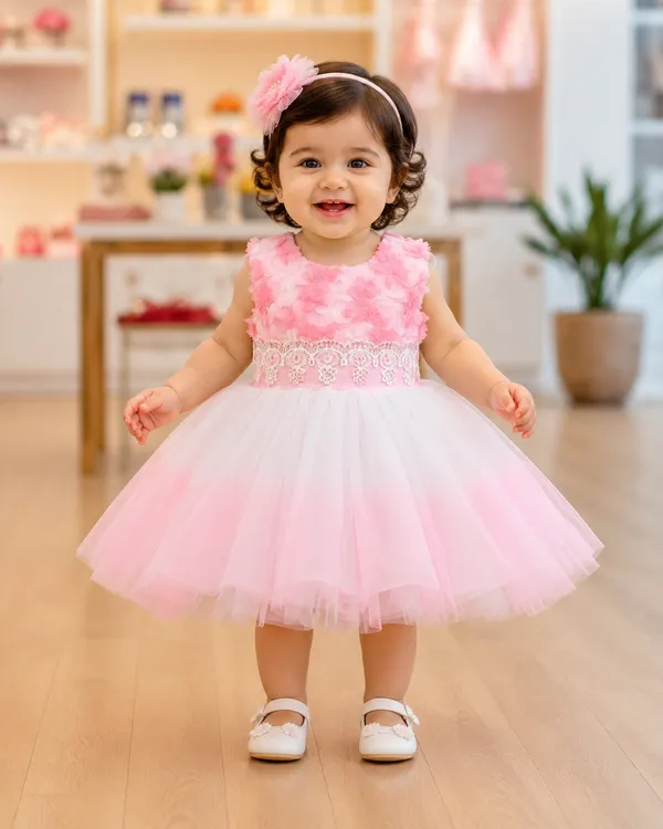 Girls_Light_Pink_&_White_Party_Wear_Net_Frock