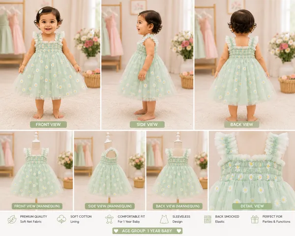 Girls_Mint_Green_Daisy_Print_Net_Party_Wear_Frock