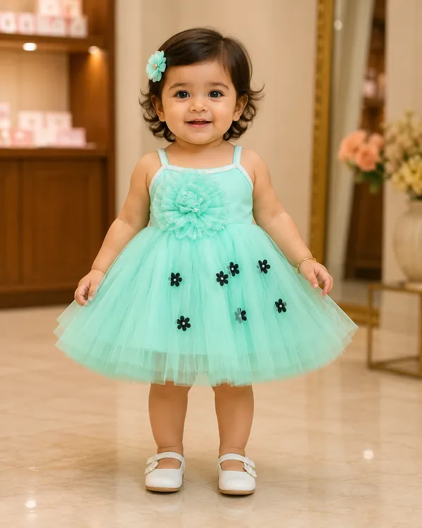 Girls_Mint_Green_Floral_Net_Party_Wear_Frock