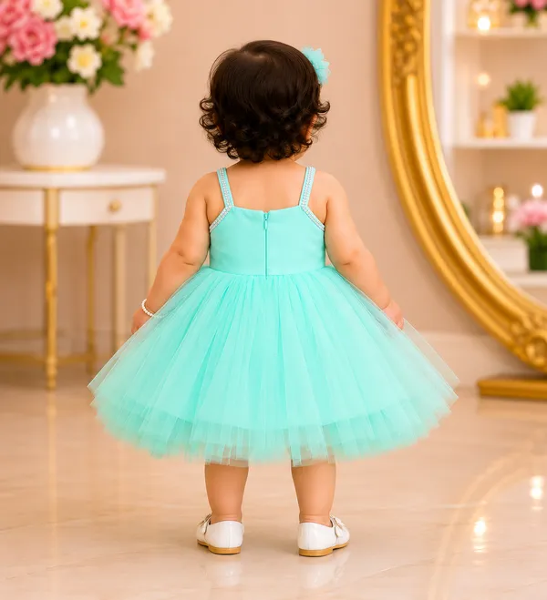 Girls_Mint_Green_Floral_Net_Party_Wear_Frock