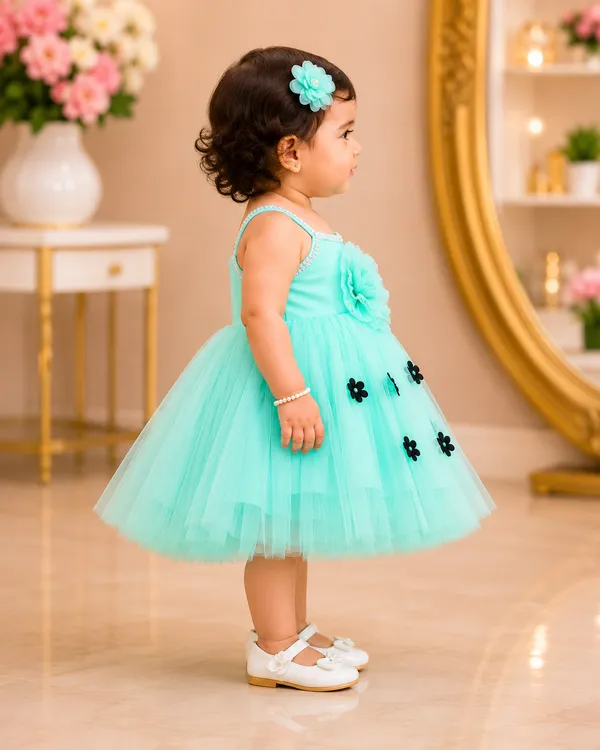 Girls_Mint_Green_Floral_Net_Party_Wear_Frock