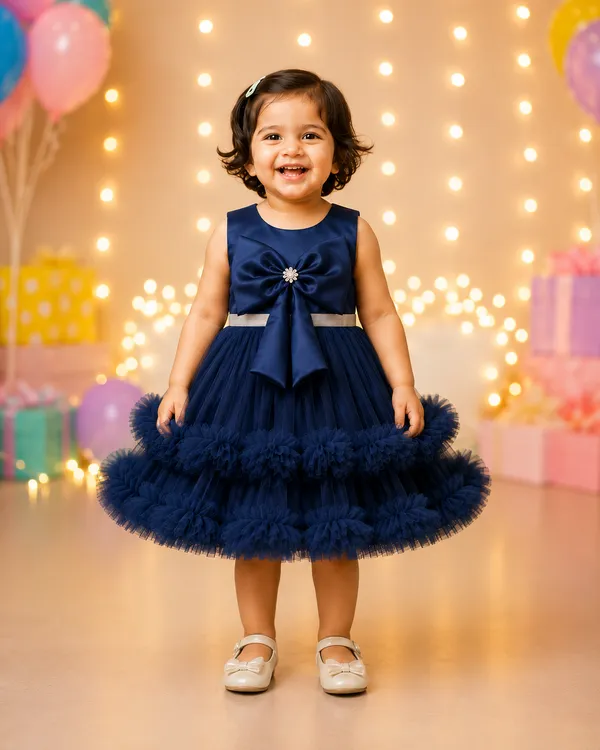 Girls_Navy_Blue_Party_Wear_Net_Frock