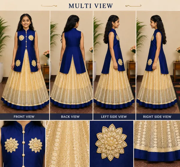 Girls_Navy_Blue_&_Gold_Designer_Ethnic_Gown_(Clearance_Sale)